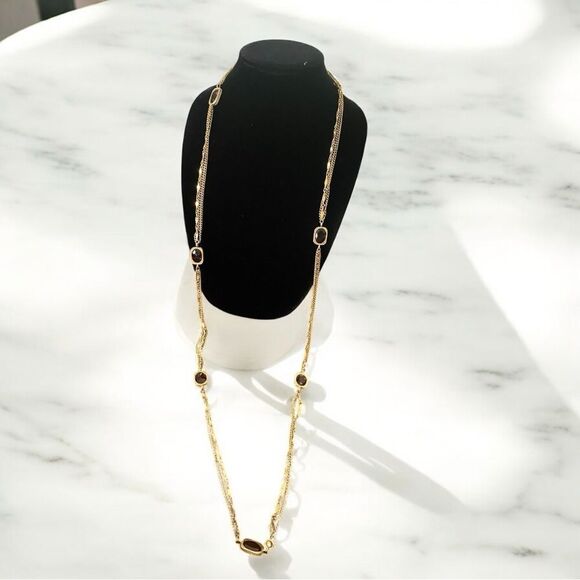 Vintage Sarah Coventry Elegant GoldTone Multi-Layer Necklace RootBeer beads - Picture 2 of 5